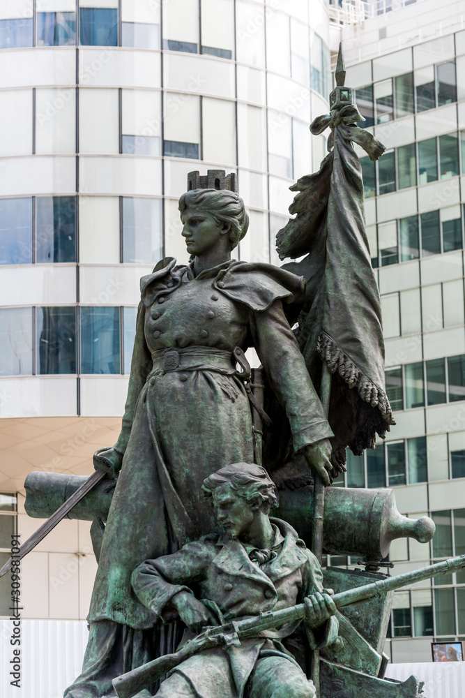 Statue in La Defense, the financial district in Paris, France. Statue in La Defense, the financial district in Paris, France.