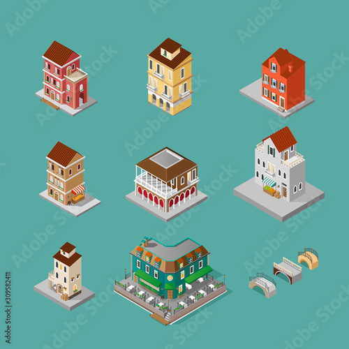 Isometric Venice Building set