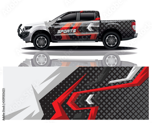 truck car decal wrap design vector
