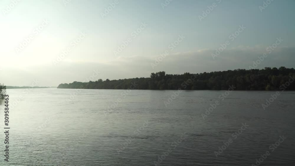 View of Sava river, natural border between Croatia and Bosnia View of Sava river, natural border between Croatia and Bosnia
