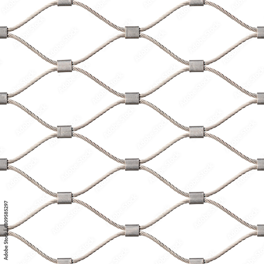 Seamless texture of hand woven mesh fence made of stainless wire