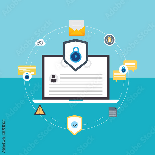 Computer security, data protection concept