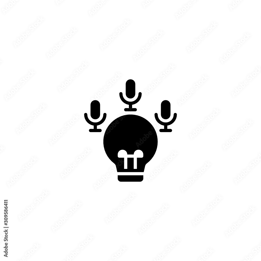 Lamp idea audio Icon, Logo, Vector Lamp idea audio Icon, Logo, Vector