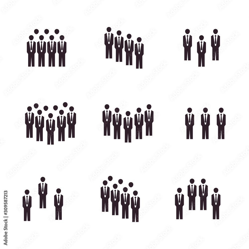 Vector set of people, meeting, crowd in flat style. Vector set of people, meeting, crowd in flat style.