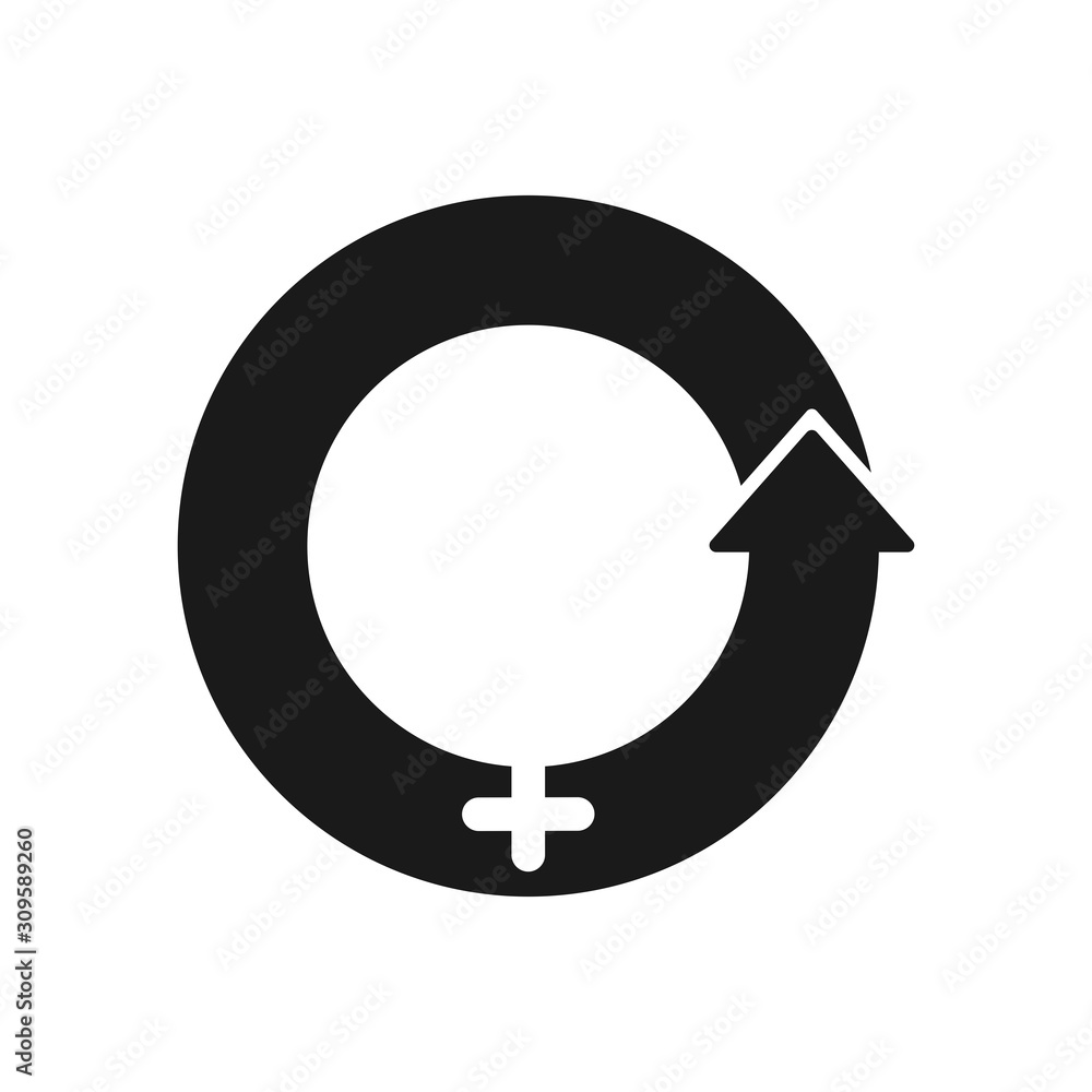 Female icon. Gender symbol. Feminism concept. Dominance. Vector icon isolated on white background. Female icon. Gender symbol. Feminism concept. Dominance. Vector icon isolated on white background.