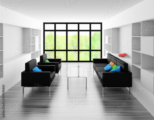 Interior - sitting in modern minimalist living room