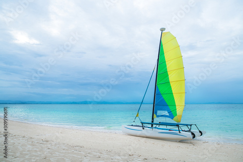 Colorful Sailing boat on the Tropical Beach