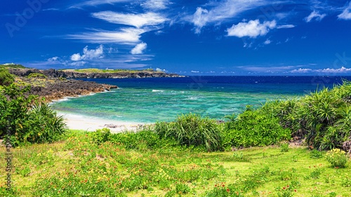 沖縄県・与那国町 与那国島 夏のダンヌ浜の風景
