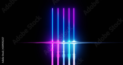 ultraviolet spectrum, blue violet neon lights, laser show, night club, equalizer, abstract fluorescent background, optical illusion, virtual reality, physics concept, physics lab, science background