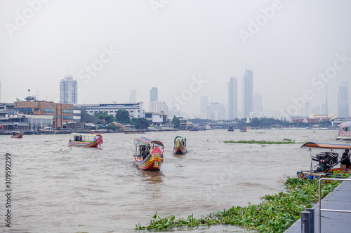 The scenic of Chao Phraya River, flowing through the heart of Bangkok, Thailand