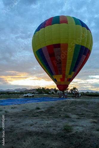 Hot air balloon ready to take off