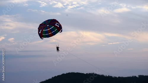 Parasailing at sunset LANGKAWI island, MALAYSIA