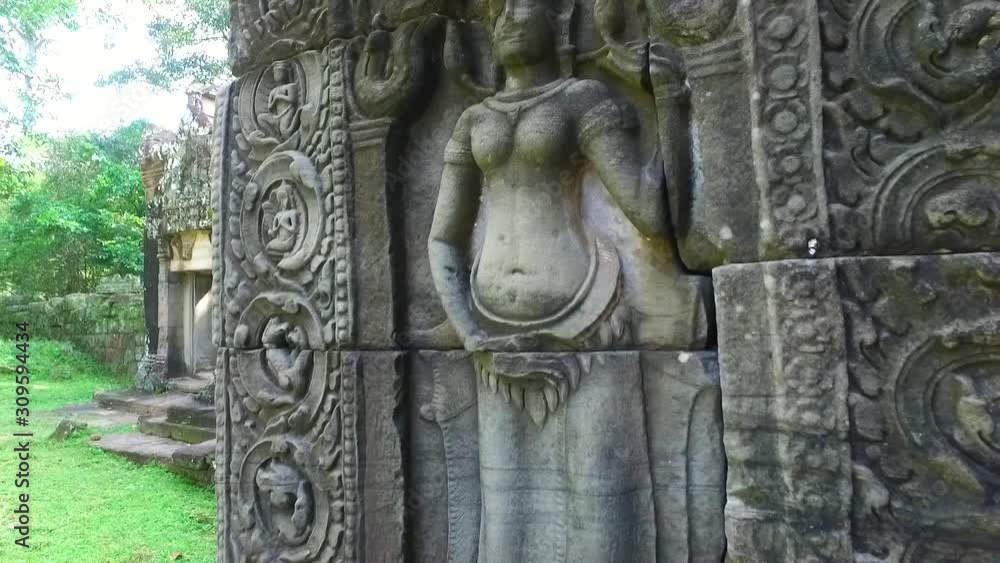 Preah Khan Temple and beautiful stone carving in Angkor, Cambodia Preah Khan Temple and beautiful stone carving in Angkor, Cambodia