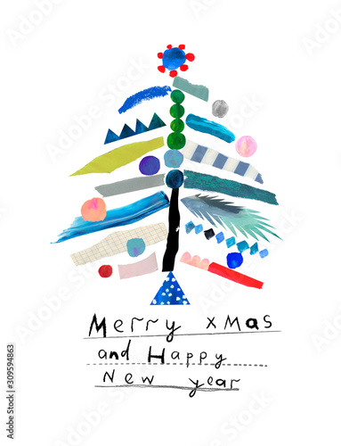 Merry Christmas and Happy New Year creative card