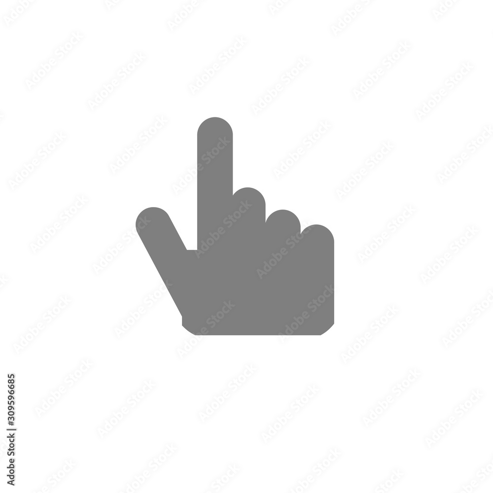 Hand with touching icon on white background Hand with touching icon on white background