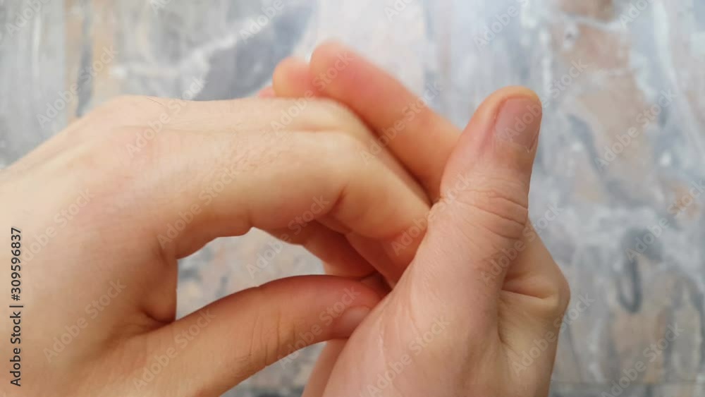 massage your own hands closeup massage your own hands closeup