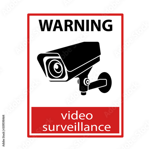  CCTV Camera Symbol Sign Isolate On White Background Label ,Vector 