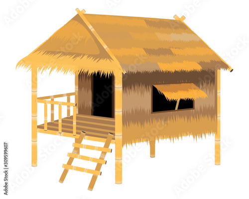 straw hut vector design