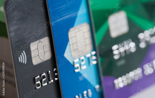 Credit bank card, close up