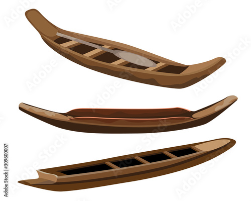 isolated canoe on white background vector design