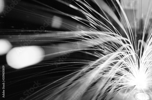 The light in the night and surface patterns created by lights