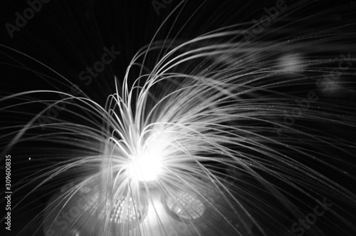 The light in the night and surface patterns created by lights