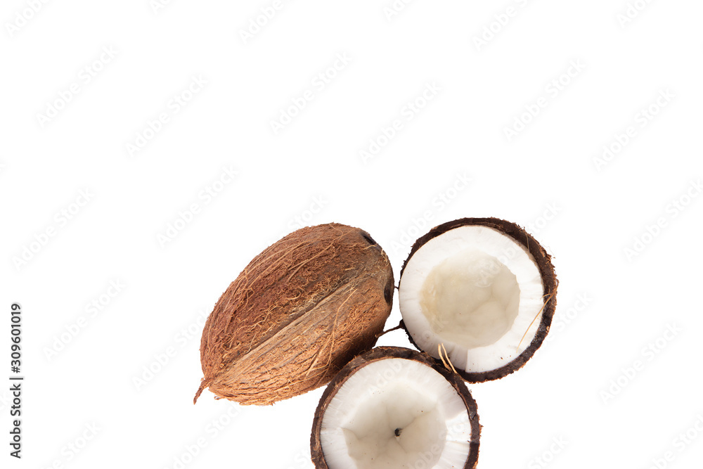 Eco coconut with on white background