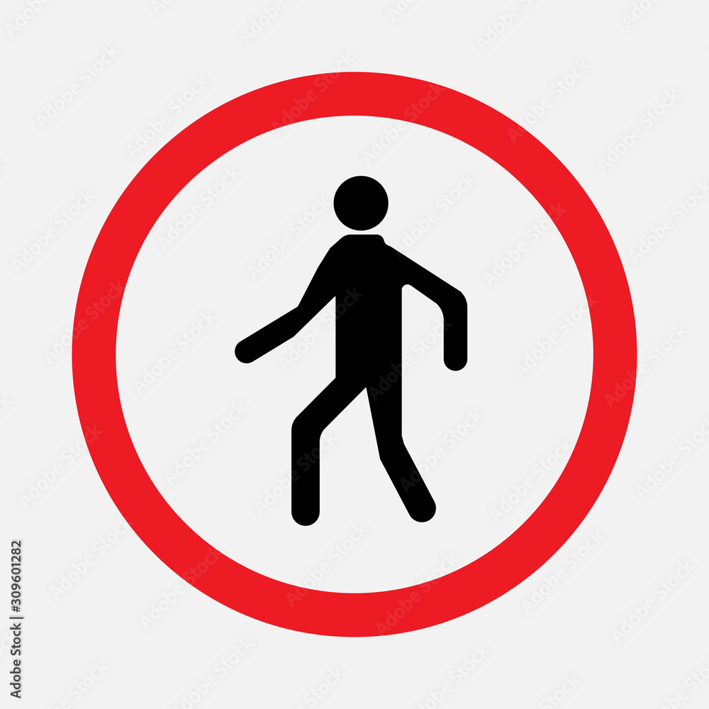 No crossing Prohibited signs walking man, silhouette of man No crossing Prohibited signs walking man, silhouette of man