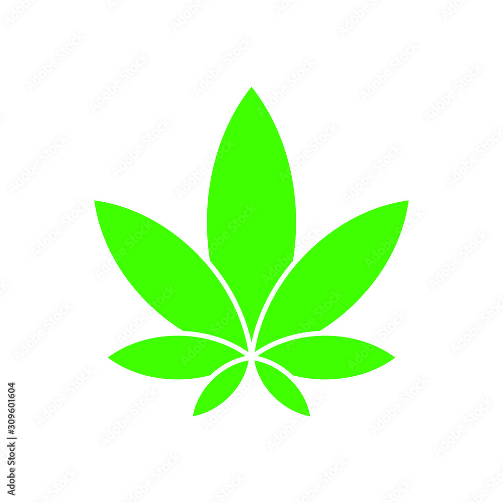 Cannabis leaf hemp icon, vector illustration on white background Cannabis leaf hemp icon, vector illustration on white background