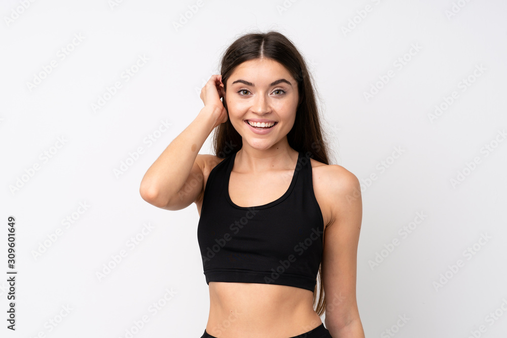 Portrait of beautiful girl over isolated white background Portrait of beautiful girl over isolated white background