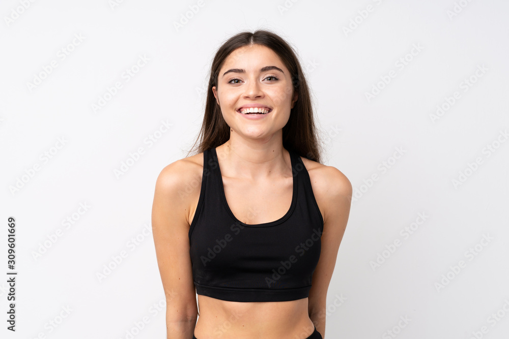 Portrait of beautiful girl over isolated white background Portrait of beautiful girl over isolated white background
