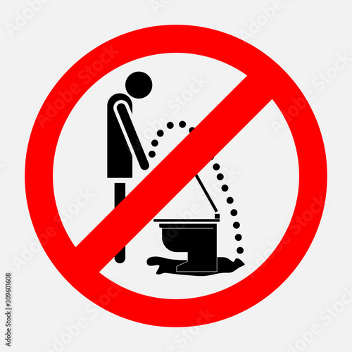 piss prohibition sign, a sign of hygiene, cleanliness of toilets