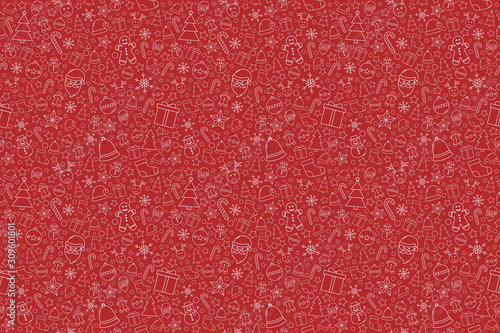 Beautiful Xmas texture with decorations. Christmas wallpaper concept. Vector
