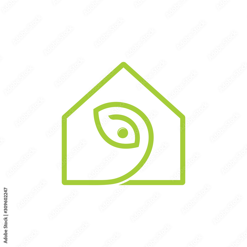 leaf home simple geometric line nature logo vector leaf home simple geometric line nature logo vector