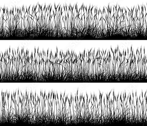 Horizontal banners of cereal field silhouettes.
