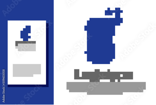 Blue Sponge with bubbles icon isolated on white background. Wisp of bast for washing dishes. Cleaning service logo. Logo design template element. Vector Illustration