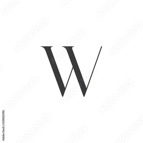 letter w simple abstract elegant design vector