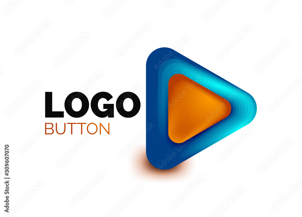 Play, arrow or download button icon, minimal design business logo template. 3d geometric bold in relief style with color blend steps effect. Vector Illustration For Wallpaper, Banner, Background, Card Play, arrow or download button icon, minimal design business logo template. 3d geometric bold in relief style with color blend steps effect. Vector Illustration For Wallpaper, Banner, Background, Card