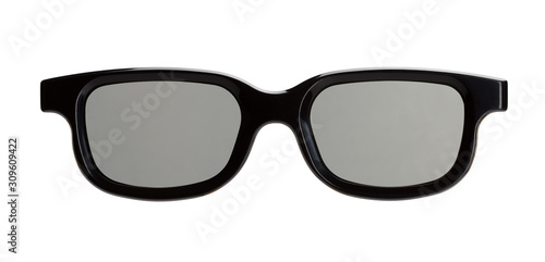 Stylish unisex sunglasses on a white background. Front view.