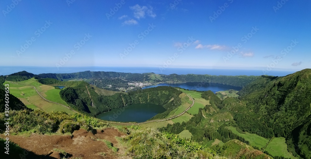 view of Sete Cidades lake in the azores islands