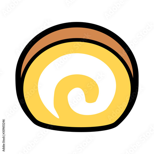 シンプルなロールケーキのイラスト