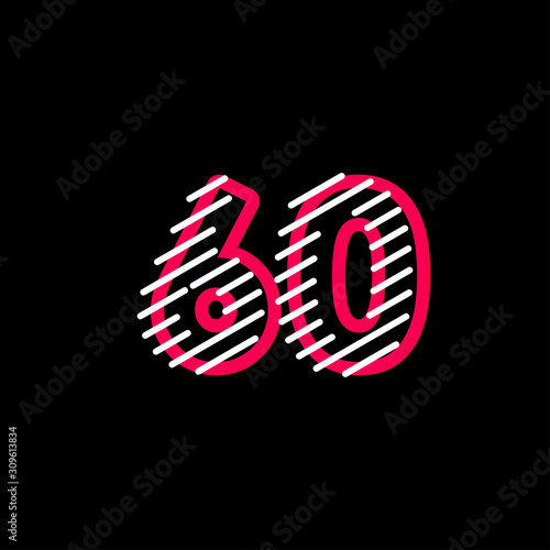 60 years Anniversary Line Design Logo Vector Template Illustration