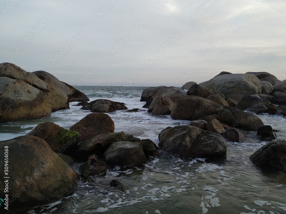 rocks and sea