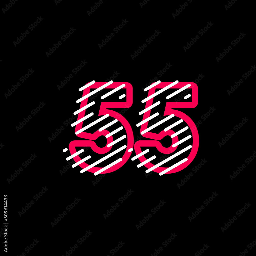 55 years Anniversary Line Design Logo Vector Template Illustration 55 years Anniversary Line Design Logo Vector Template Illustration