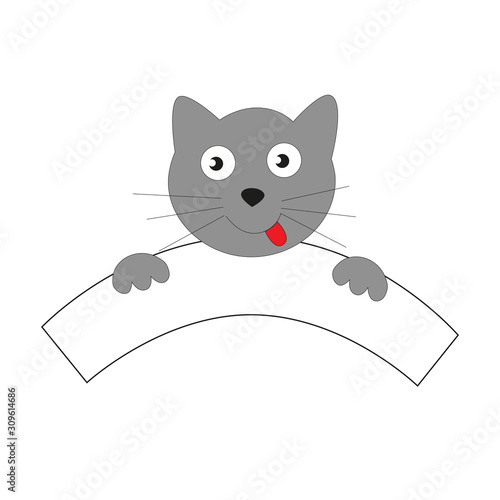 Pleased muzzle of gray cat.