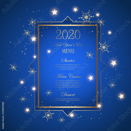 Canvas Print Decorative New Years Eve menu design
