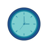 Blue clock vector icon isolated on white background.