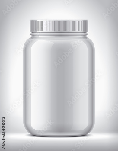 Plastic Jar on background. Glossy surface version. 