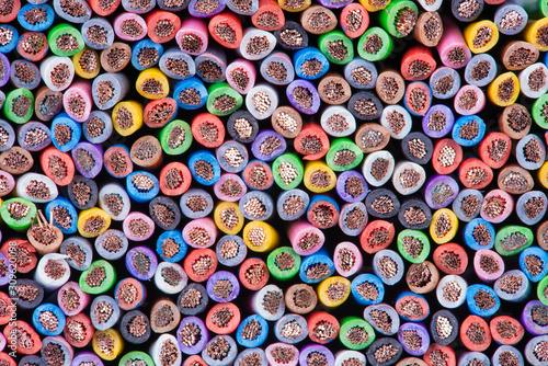 Canvas Print Cross section of electrical installation cable as background