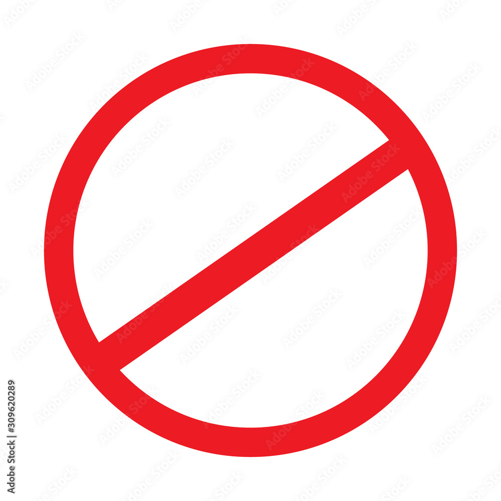 Not allowed sign, vector on a white background. Not allowed sign, vector on a white background.